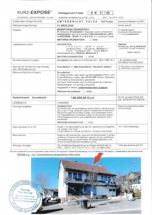 Gerichtsdokument — Wohn-/Geschäftshaus in Flieden