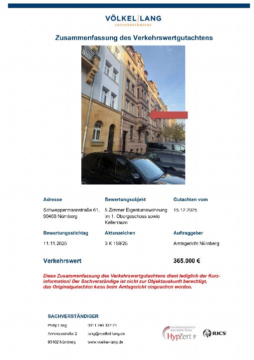 Textseite — Eigentumswohnung (5 Zimmer oder mehr) in Nürnberg