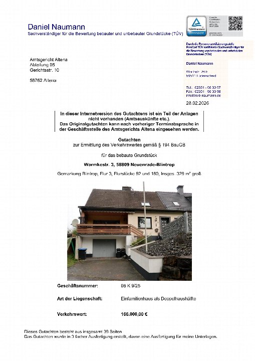 Textseite — Doppelhaushälfte in Neuenrade-Blintrop