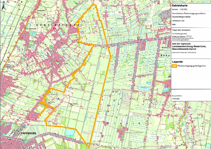 Flurkarte — Land- und forstwirtschaftlich genutztes Grundstück in Westoverledingen-Flachsmeer: Russenstraße, 26909
