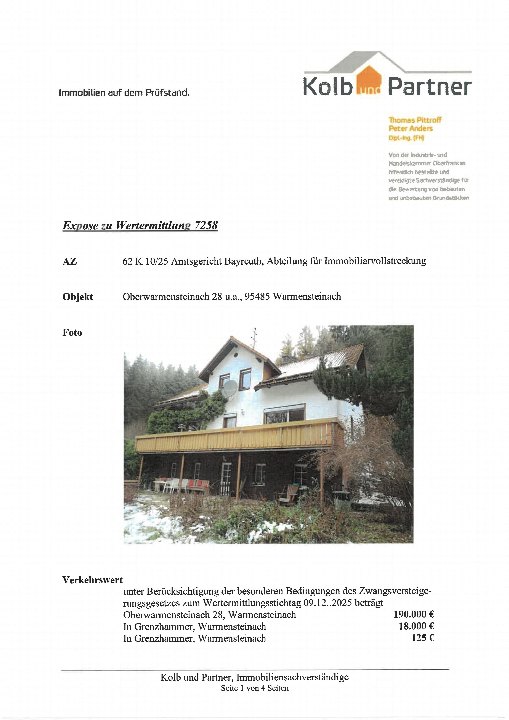Textseite — Unbebautes Grundstück in Warmensteinach