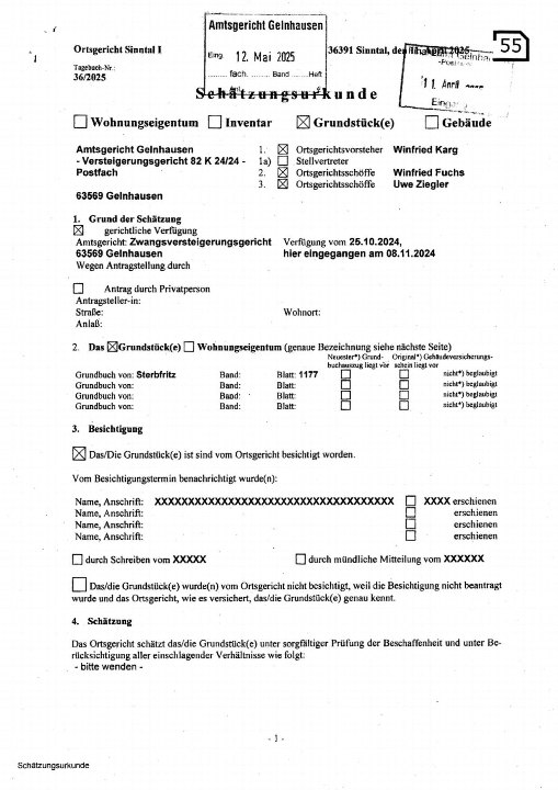 Textseite — Unbebautes Grundstück in Sinntal