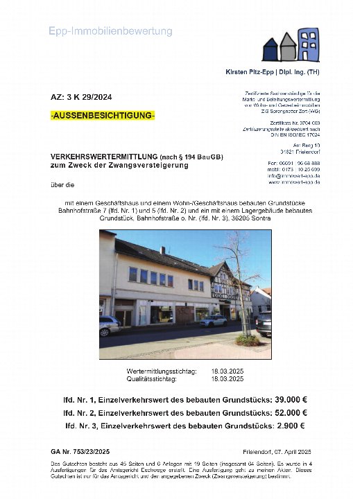 Textseite — Wohn-/Geschäftshaus in Frielendorf