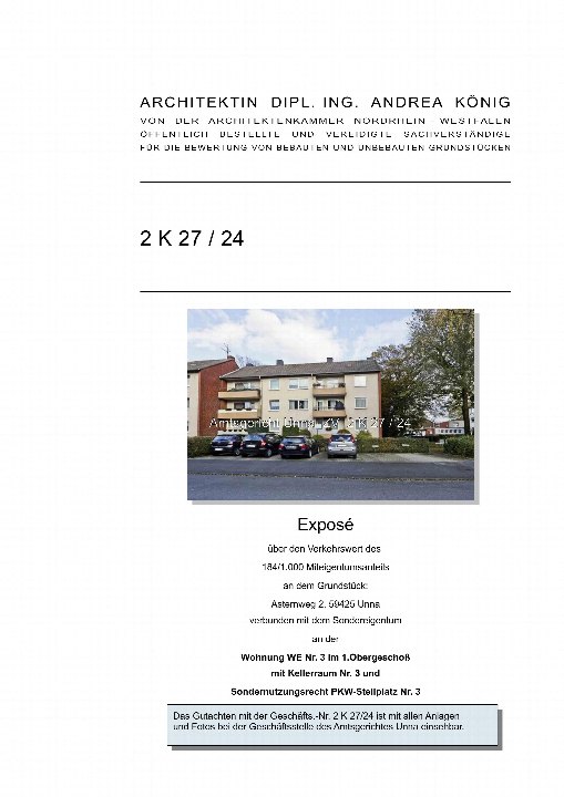 Textseite — Eigentumswohnung in Unna