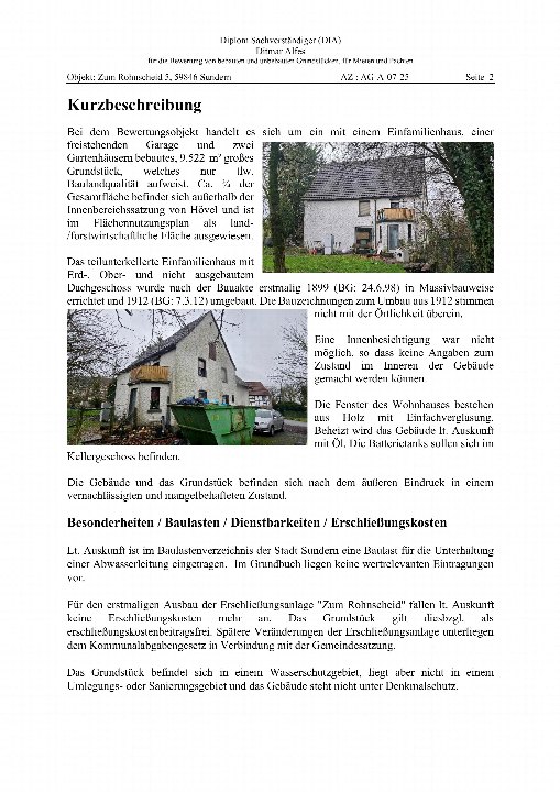 Einfamilienhaus mit Garage und Gartenhäusern in Sundern, Zum Rohnscheid 5, 59846. Gebäude aus dem 19. Jahrhundert, teilunterkellert, mit Satteldach
