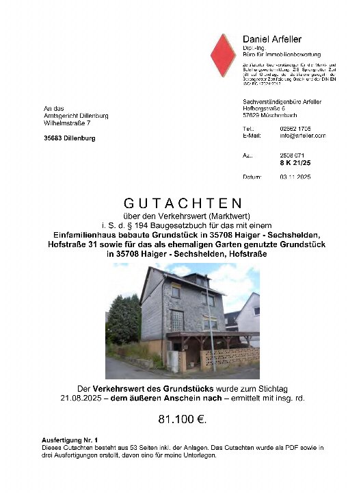 Textseite — Unbebautes Grundstück in Haiger - Sechshelden