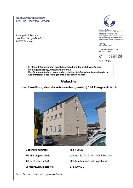 Textseite — Mehrfamilienhaus in Bochum