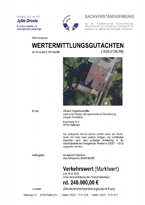 Textseite — Doppelhaushälfte in Paderborn