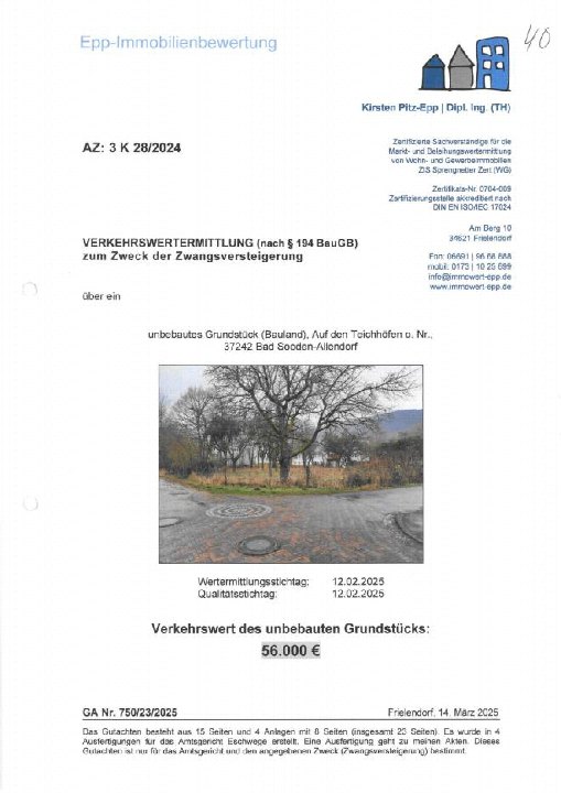 Textseite — Unbebautes Grundstück in Bad Sooden-Allendorf