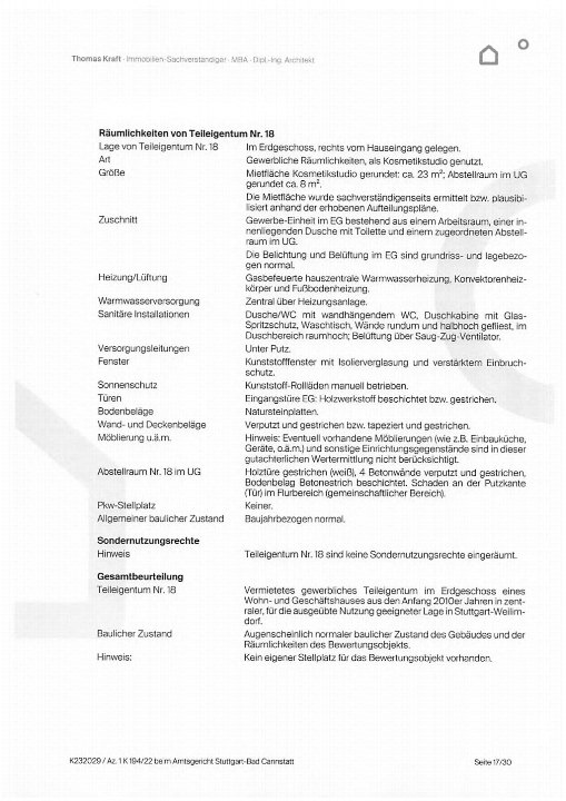 Textseite — Wohn-/Geschäftshaus in Stuttgart-Weilimdorf