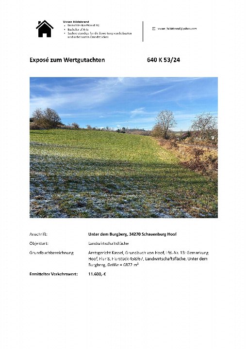 Textseite — Land- und forstwirtschaftlich genutztes Grundstück in Kassel