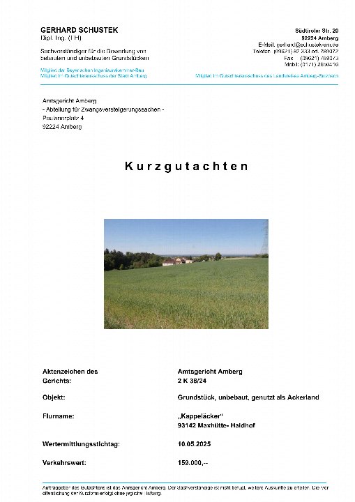 Textseite — Land- und forstwirtschaftlich genutztes Grundstück in Maxhütte-Haidhof