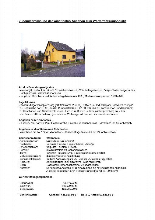 Textseite — Einfamilienhaus in Spremberg