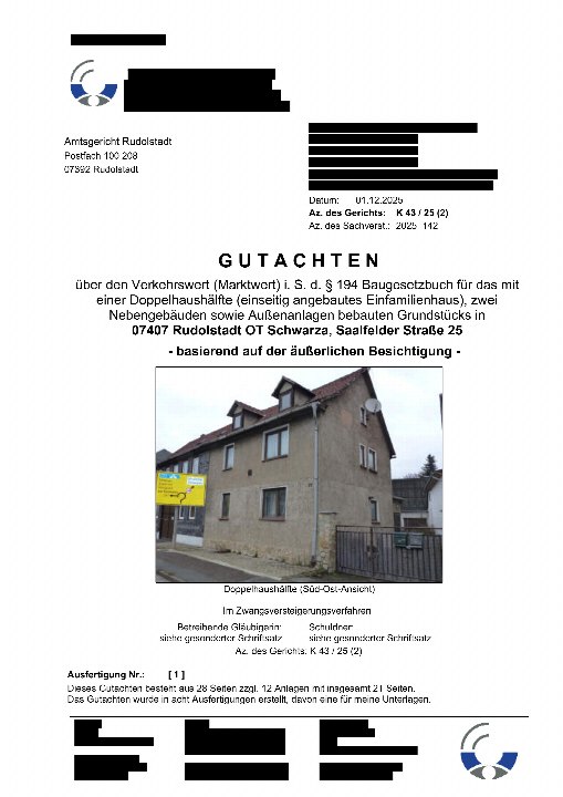 Textseite — Doppelhaushälfte in Rudolstadt