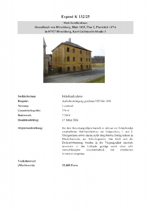 Textseite — Mehrfamilienhaus in Hirschberg