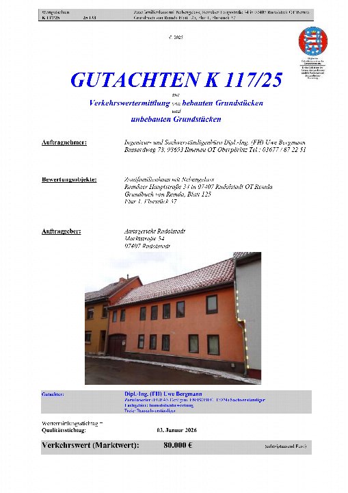 Textseite — Reihenhaus in Rudolstadt