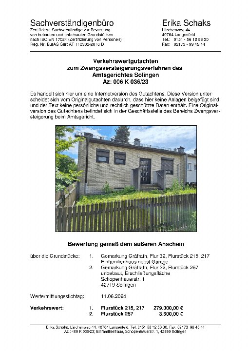 Textseite — Einfamilienhaus in Solingen