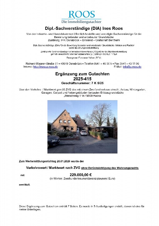 Textseite — Zweifamilienhaus in Recke