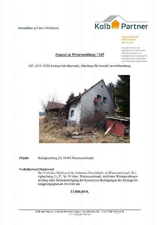 Textseite — Einfamilienhaus in Warmensteinach