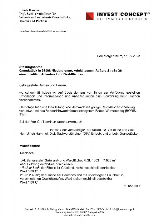 Textseite — Immobilie in Niederstetten