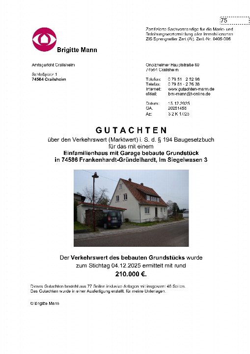 Textseite — Einfamilienhaus in Frankenhardt-Gründelhardt