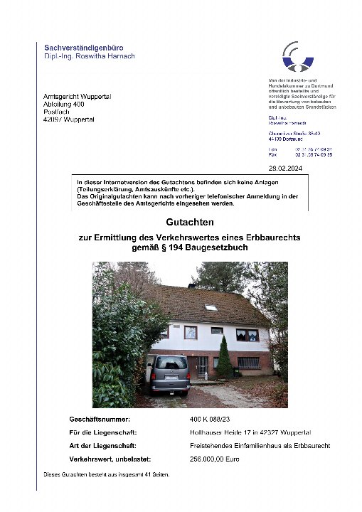 Textseite — Einfamilienhaus in Wuppertal