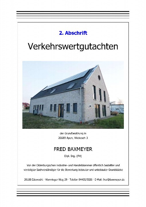 Textseite — Wohn-/Geschäftshaus in Apen