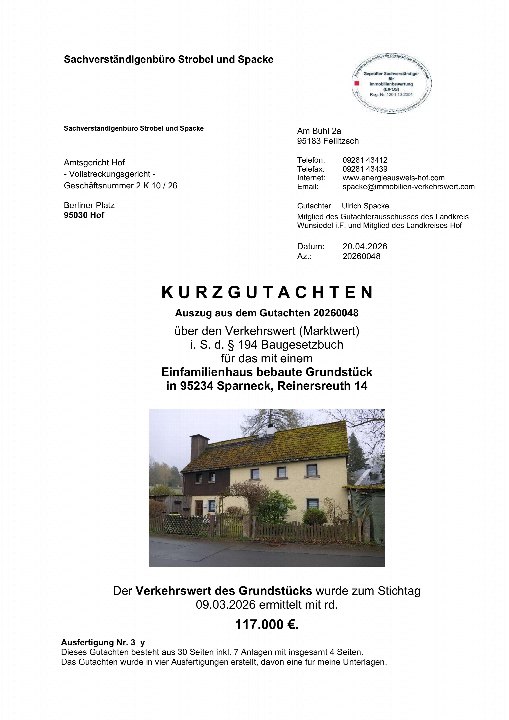 Textseite — Einfamilienhaus in Sparneck