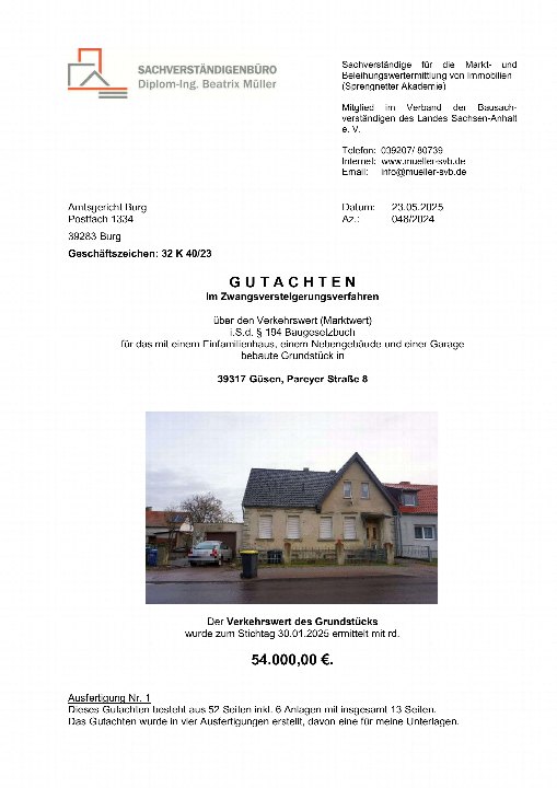 Textseite — Unbekannt in Güsen