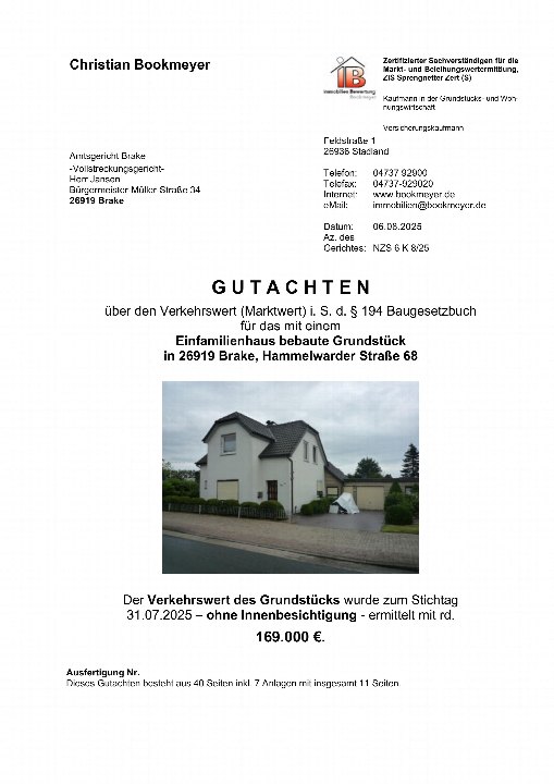 Textseite — Einfamilienhaus in Brake