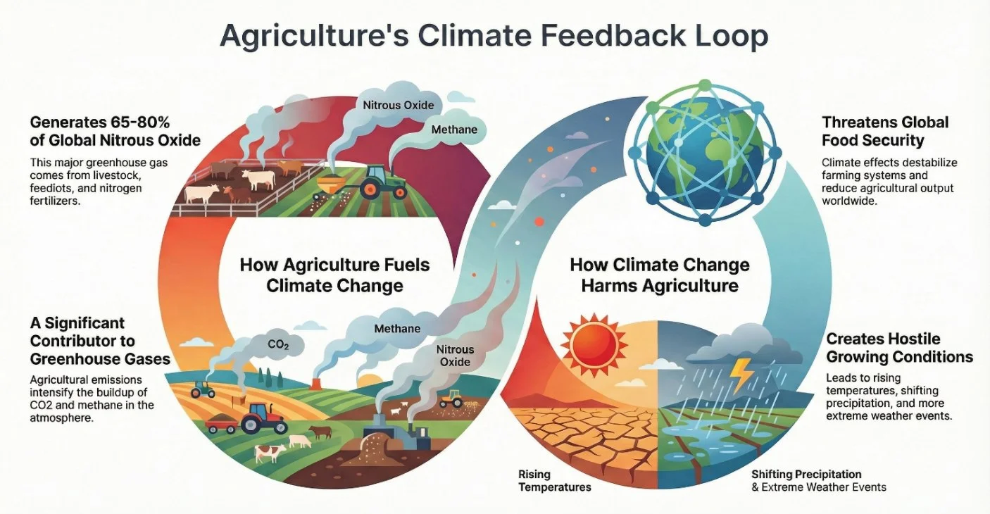 Fig. 1: Agriculture's climate feedback loop