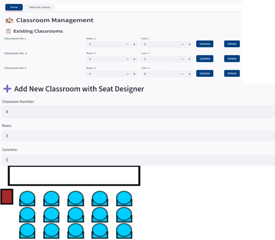 Fig. 4: Classroom management dashboard