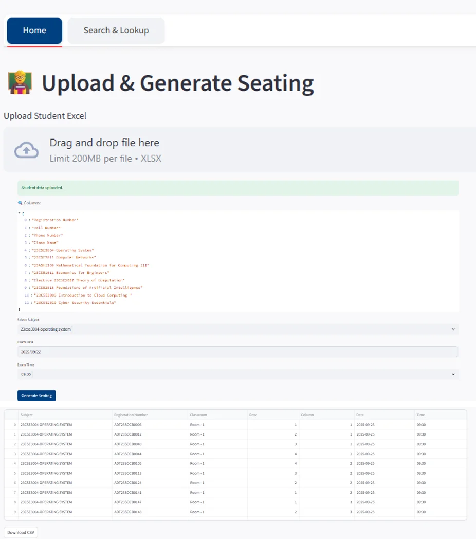 Fig. 5: Staff interface
