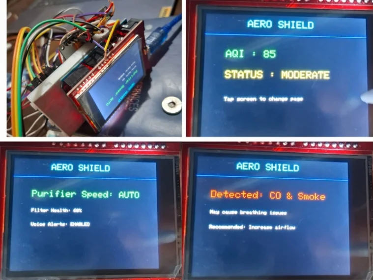 Fig. 11: Real time Graphical user interface (GUI) on TFT module.