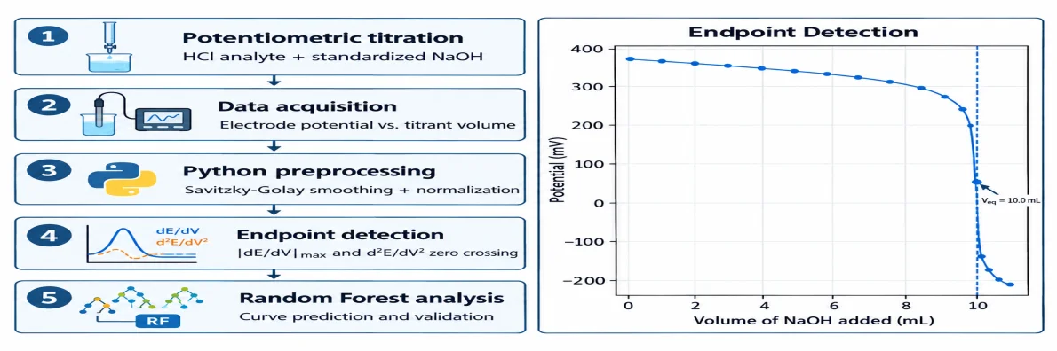 Fig. 1: AI-enhanced potentiometric titration using Python.