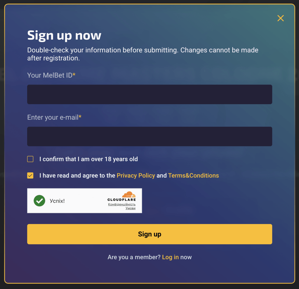 Sign up to Melbet Pickem