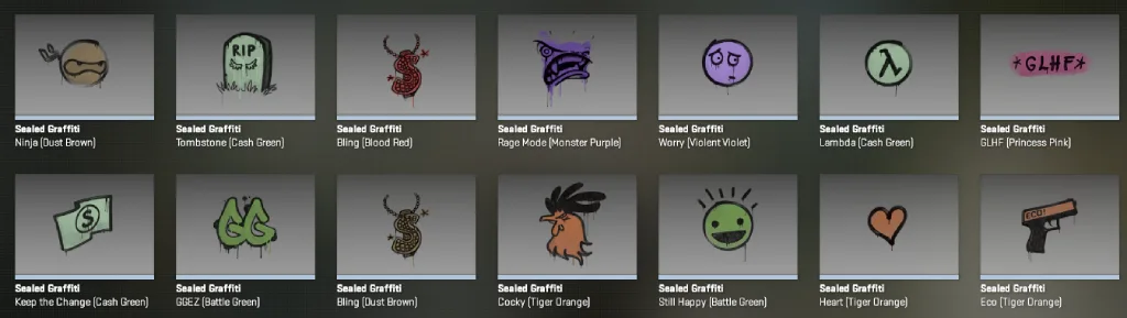 Graffiti in CS2 Weekly Drops