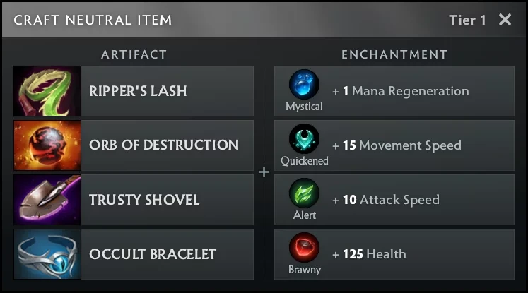 Создание нейтральных предметов Dota 2