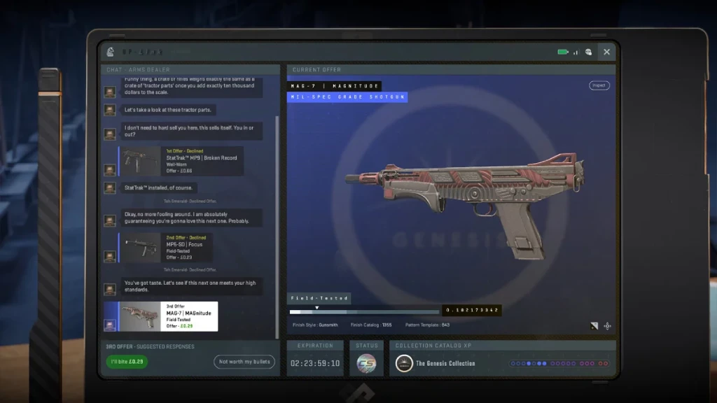 CS2 Genesis Terminal interface