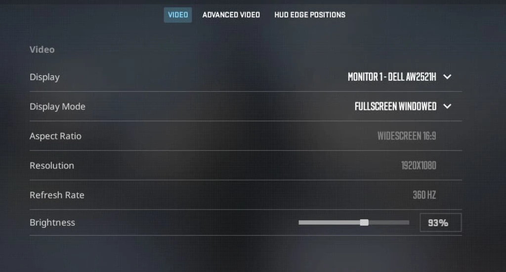 In-Game Settings CS2