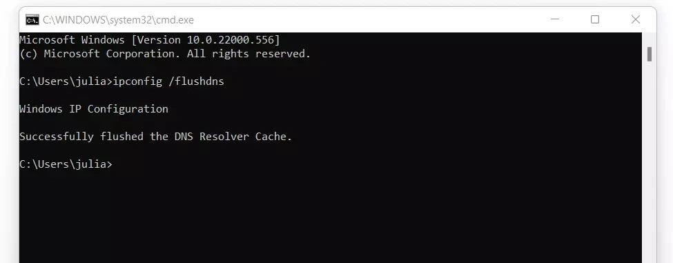 Очистка DNS-кэша (ipconfig /flushdns)