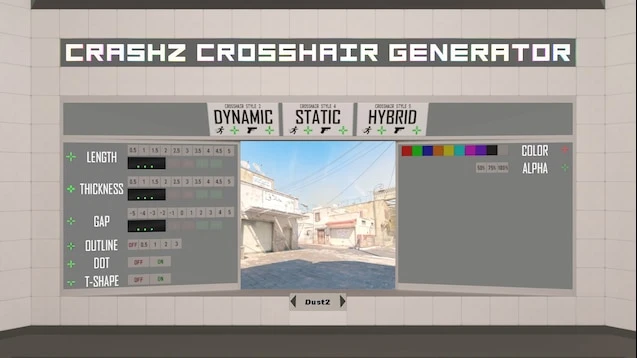 Crashz' Crosshair Generator CS2 map