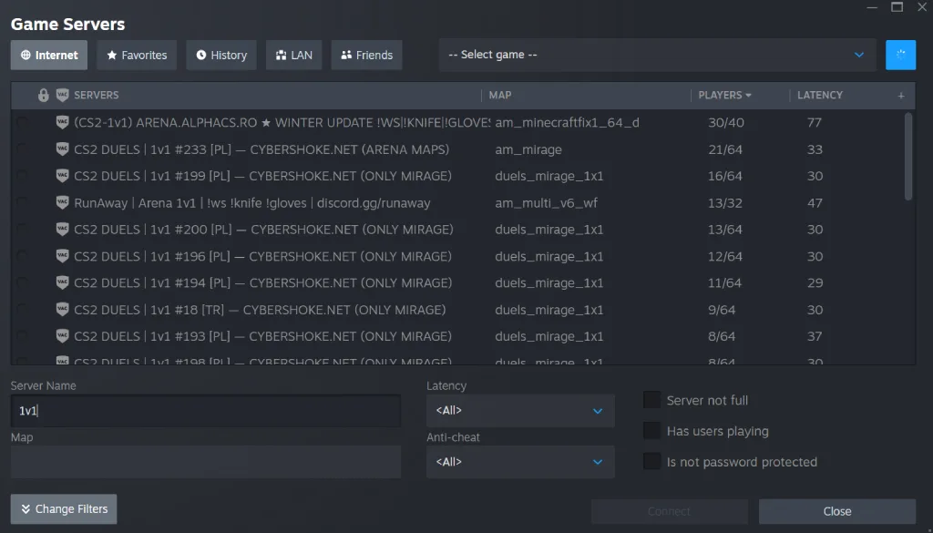Community 1v1 Servers