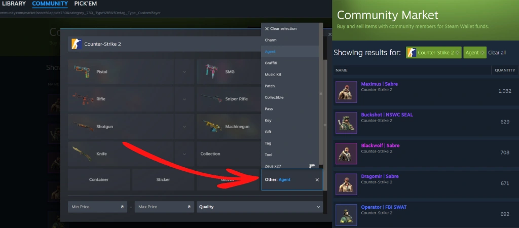 Buy CS2 Agent Skins on the Steam Community Market