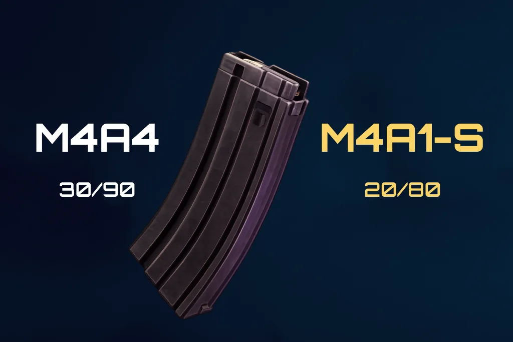 Размер магазина M4A4 vs M4A1-S CS2