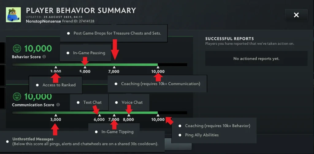 How to Check Your Behavior Score and Communication Score in Dota 2