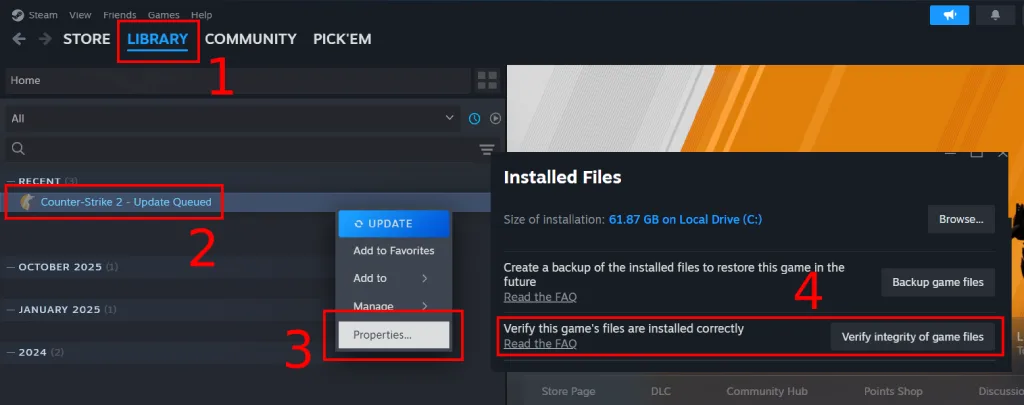 Verify CS2 Game Files in Steam