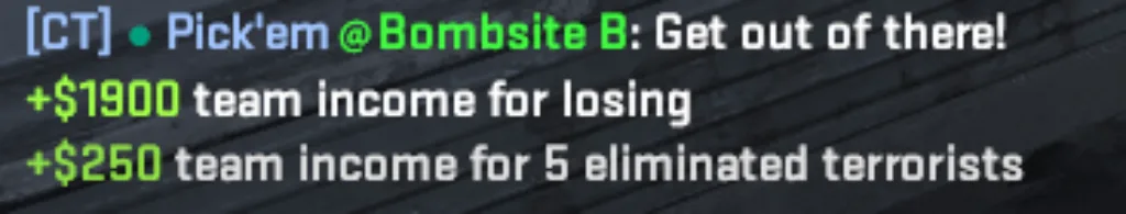 +$1900 командного дохода за поражение в CS2 и +$250 командного дохода за уничтожение 5 террористов в CS2