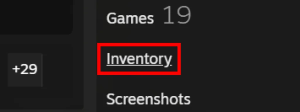Open the “Inventory” Tab