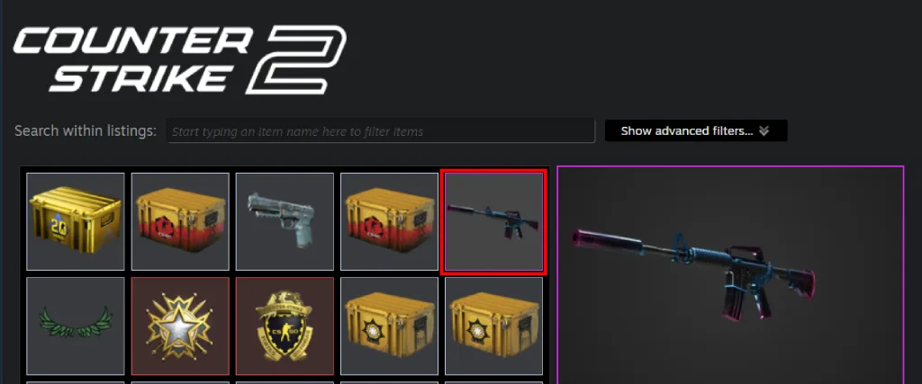 Find the Desired Skin and Click on It